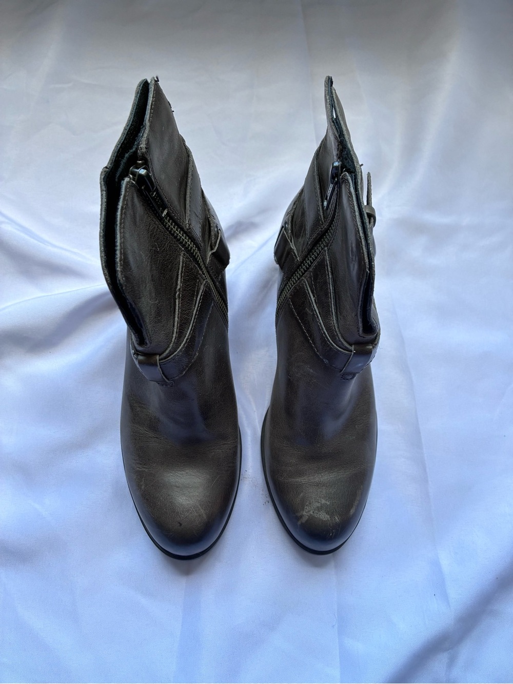 Børn Leather Double Buckle Ankle Boots - Picture 3 of 6